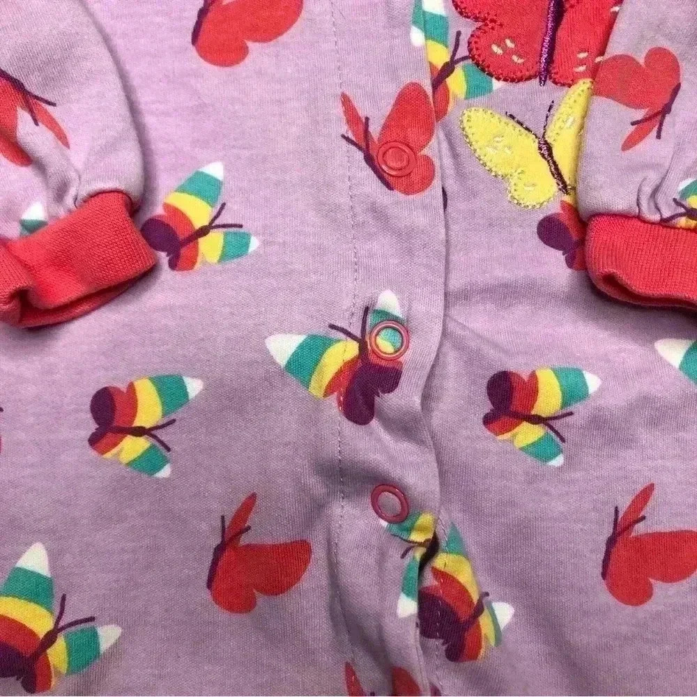 Pekkle Footed Onesie  Pajamas Purple/Pink Size 3 Months - Picture 8 of 16